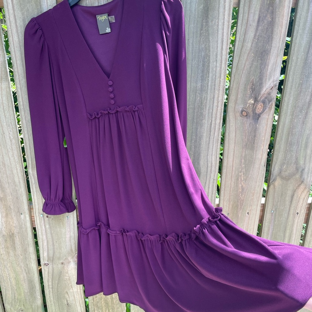 Deep Purple Ruffled Dress - Picture 6 of 12